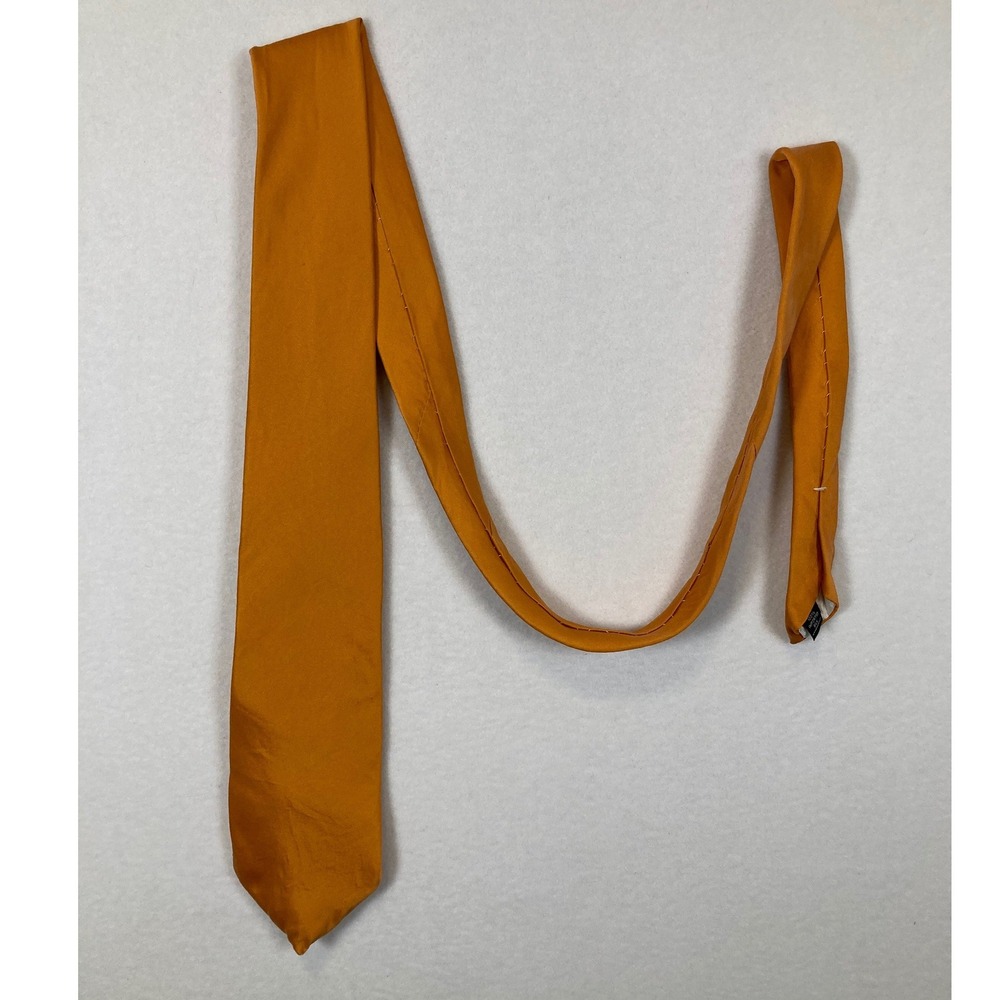 Arrow Silk Necktie Mens One Size Burnt Orange Solid Classic Width 100% Silk